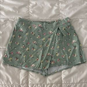Altar'd State Floral Mint Green Skorts